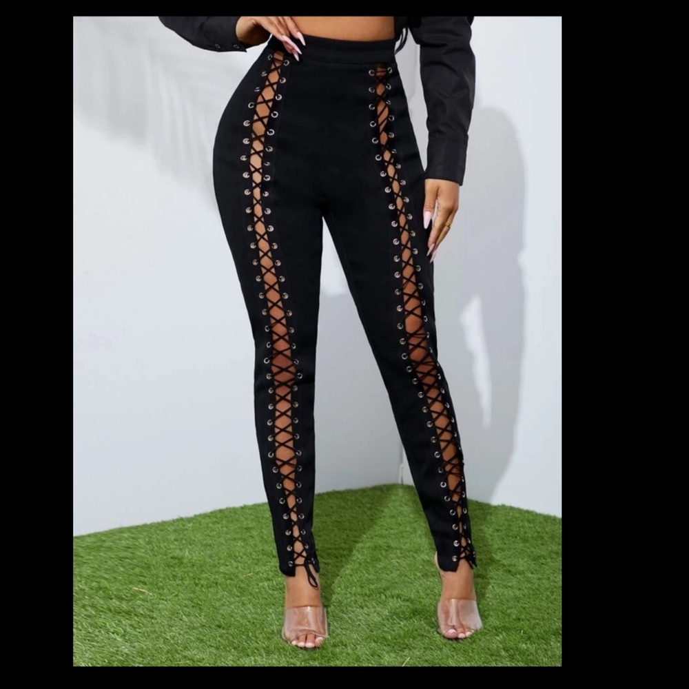 Obsessed w these high waist lace up pants